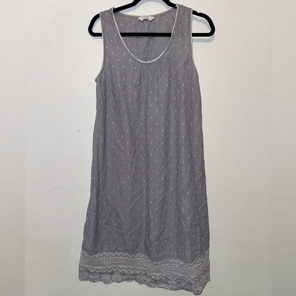Gray Sleeveless Dress with White Pattern - Picture 1 of 3